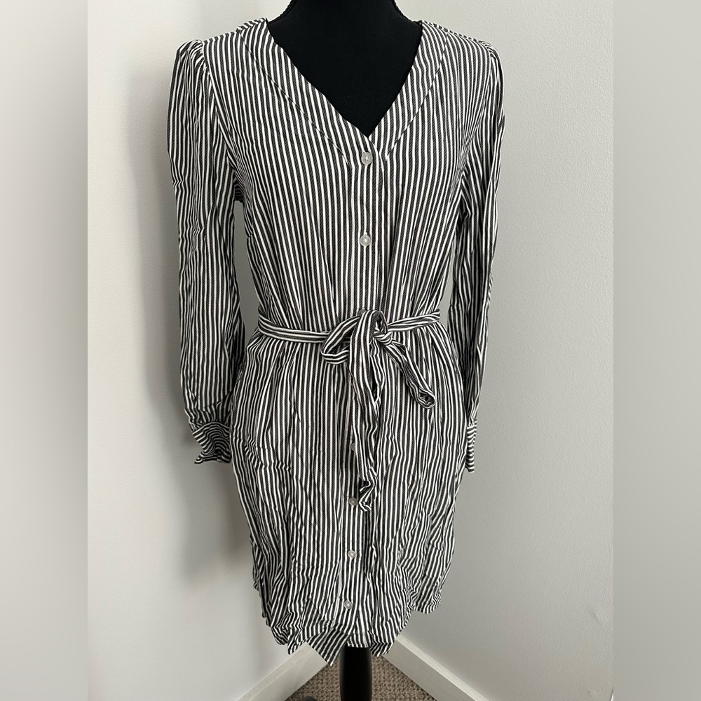 Ann Taylor Factory pinstripe shirt dress, size S